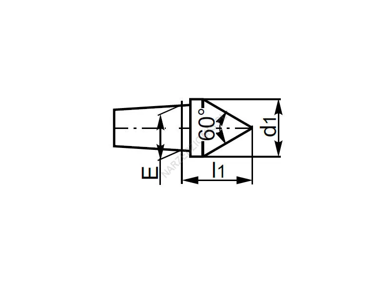 Rysunek techniczny: Końcówka wymienna do kła obrotowego 60 st. wewnętrzna: T.8848 MS2 - KOLNO
